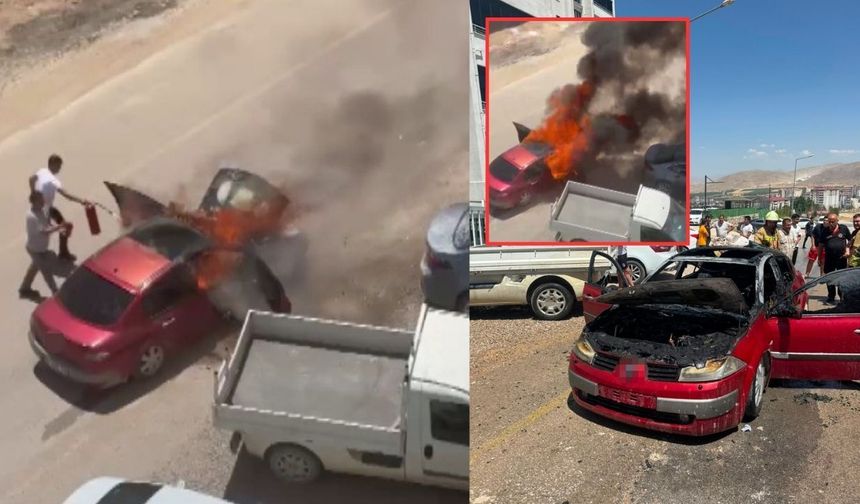 Kahramanmaraş'ta Seyir Halindeki Otomobil Bir Anda Alev Aldı!
