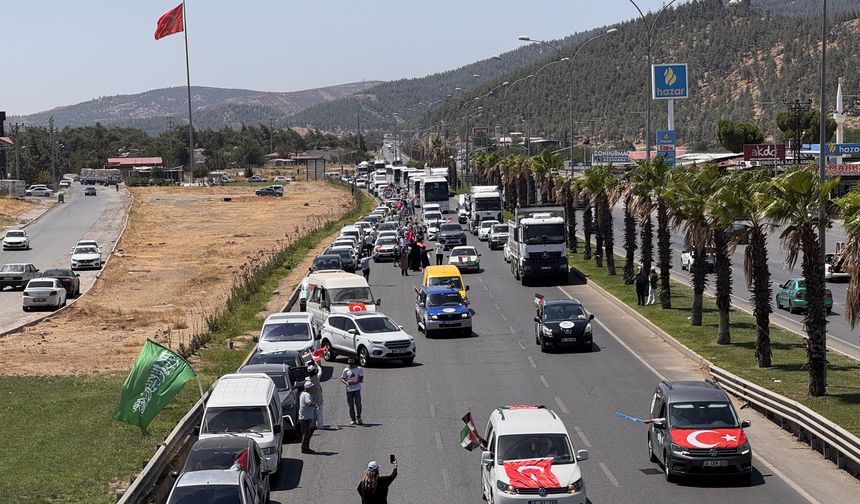 Bosna-Hersek'ten yola çıkan "Filistin Konvoyu" Kahramanmaraş'a ulaştı