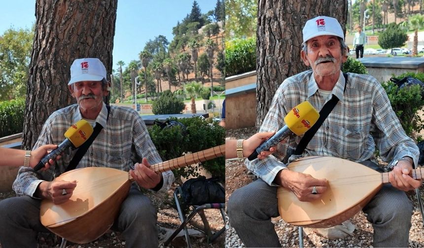 Kahramanmaraşlı ozan sokakta bağlama çalarak geçimini sağlıyor!