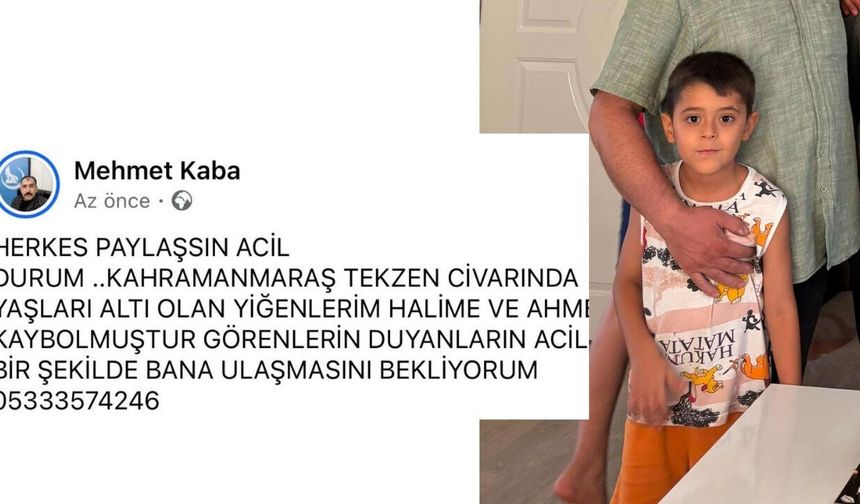 Kahramanmaraş'ta 6 yaşında iki çocuk kayıp