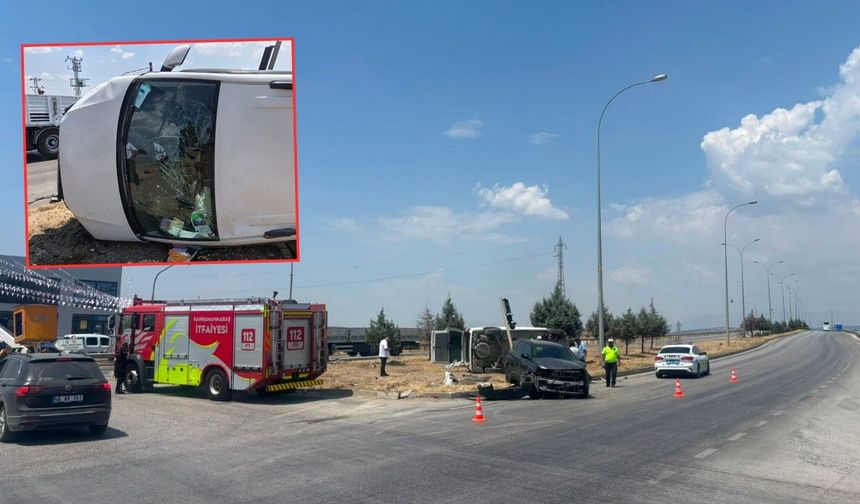 Kahramanmaraş'ta korkutan kaza araç devrildi!