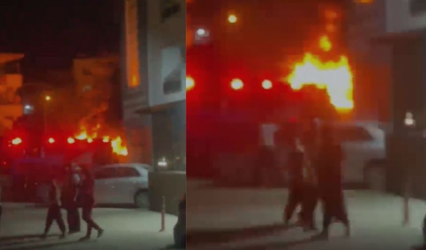 Kahramanmaraş’ta İnşaat Firmasına Ait Kamyon Garajında Yangın Çıktı