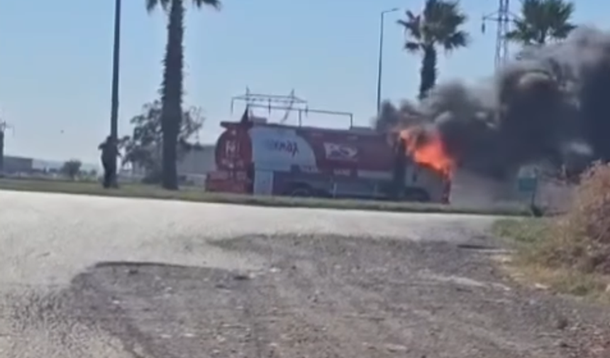 Kahramanmaraş'ta mazot yüklü tanker alev alev yandı!