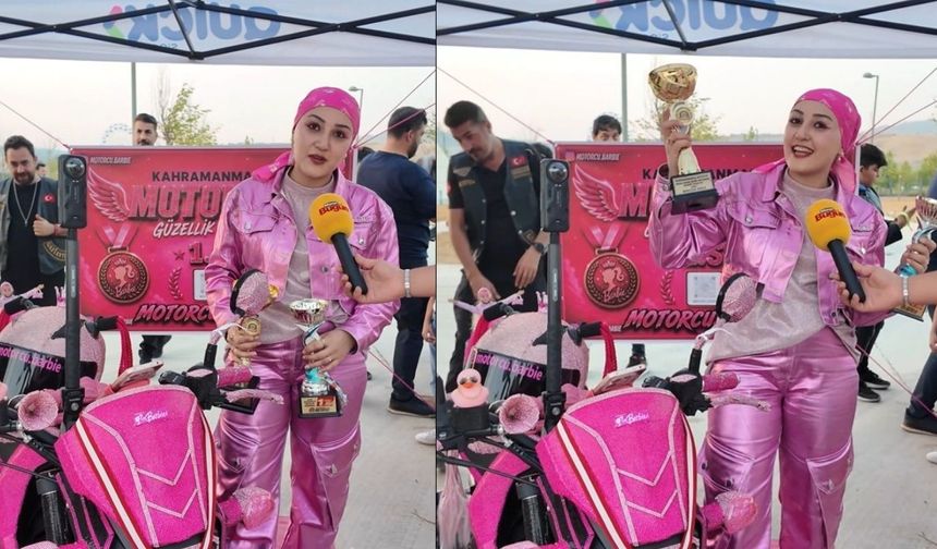 Kahramanmaraş’ta Pembe Barbie Motoruyla İki Yıl Üst Üste Birinci Oldu
