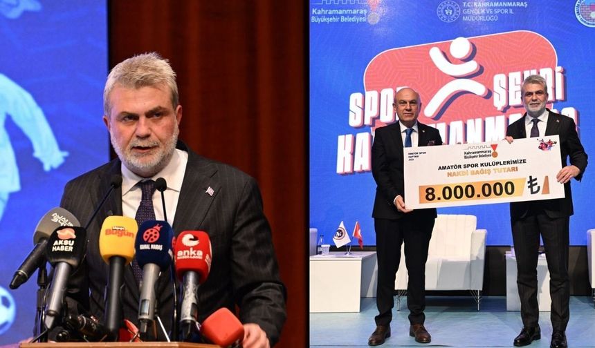 Kahramanmaraş'ta amatör spor kulüplerine 15 milyon TL destek!