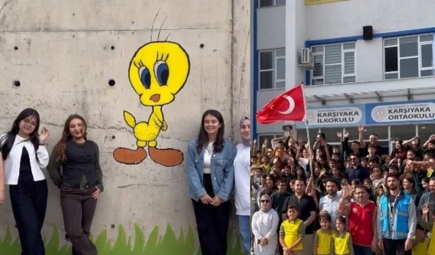 Kahramanmaraş’ta gençler kolları sıvadı, okul rengârenk oldu