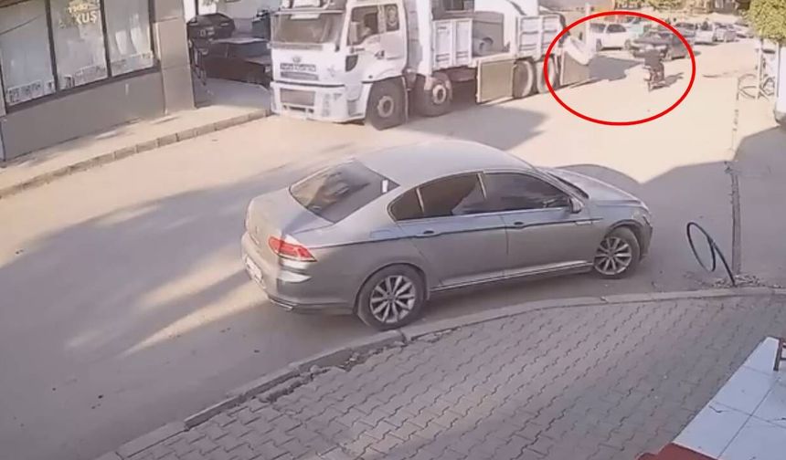 Kahramanmaraş'ta motosiklet sürücüsü kazadan kıl payı kurtuldu