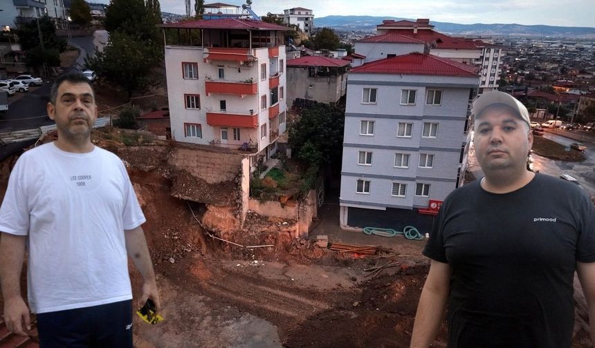 Kahramanmaraş’ta temel kazısında toprak kaydı 2 bina tahliye edildi!
