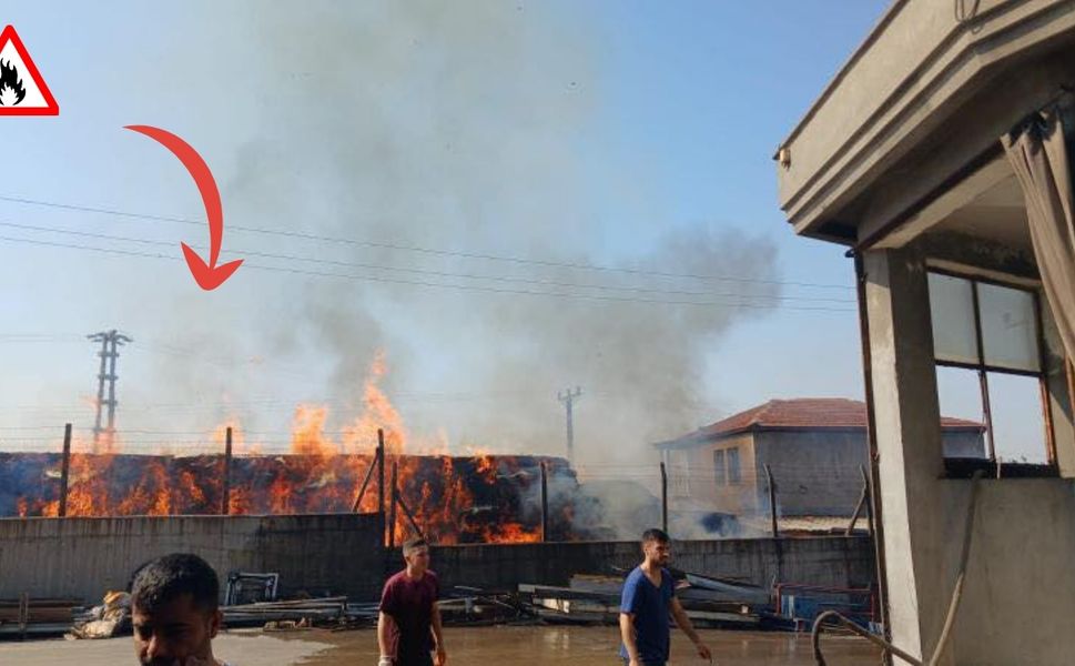 Kahramanmaraş’ta Saman Yangını: Çiftlikte Panik Anları