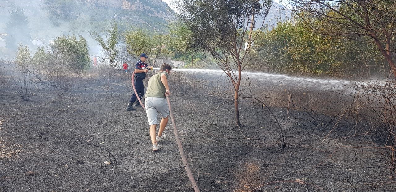 İş Yerinden Yükselen Yangın Palmiyelere Sıçradı, Korku Dolu Anlar Yaşandı