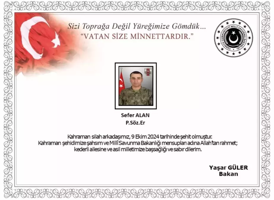 Sehit Sefer Alan Kimdir Kac Yasinda Memleketi 17911400 7999 Amp