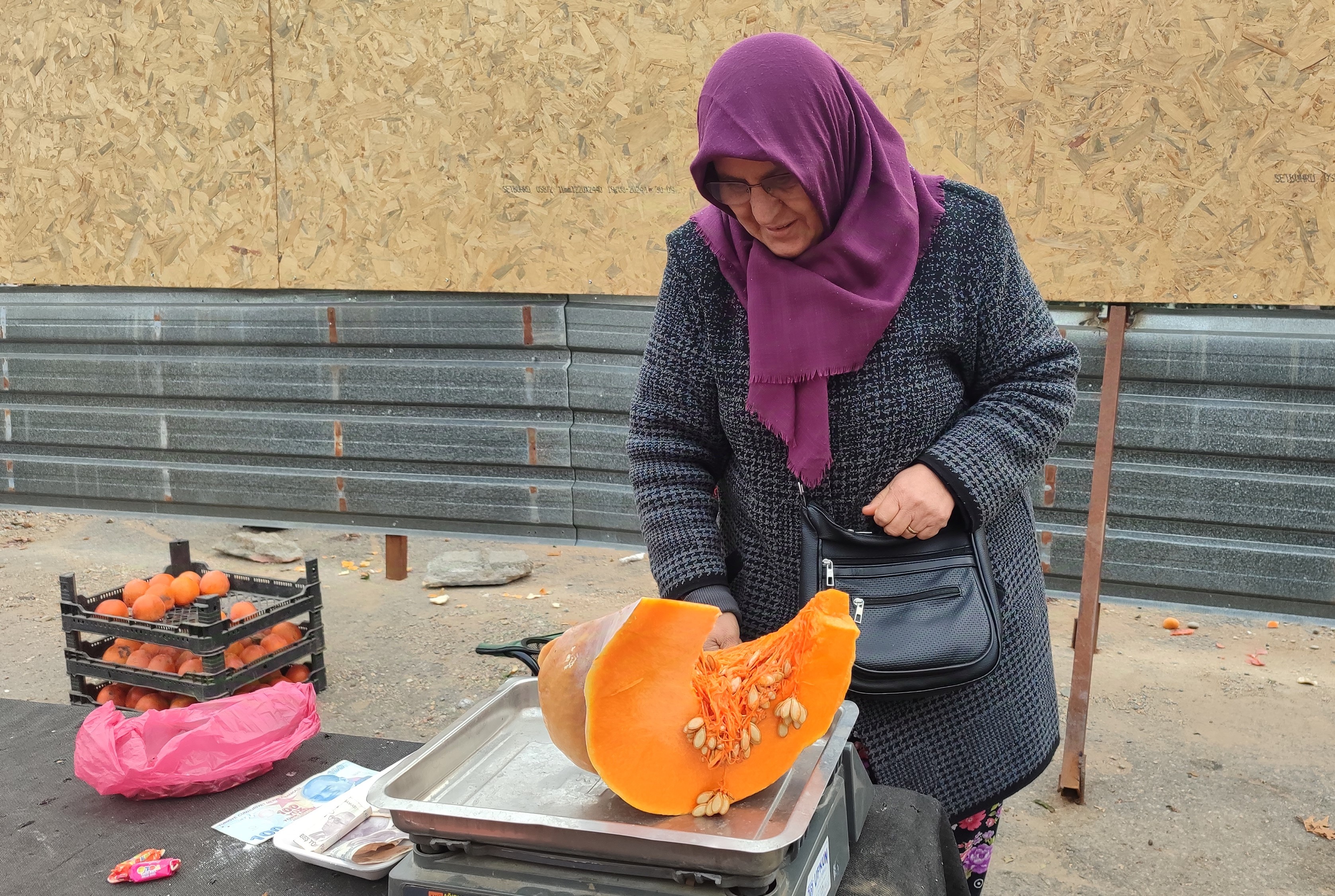 Kahramanmaraşlı Kadın Esnaf, Bahçesindeki Kabaklarla Geçimini Sağlıyor (2)