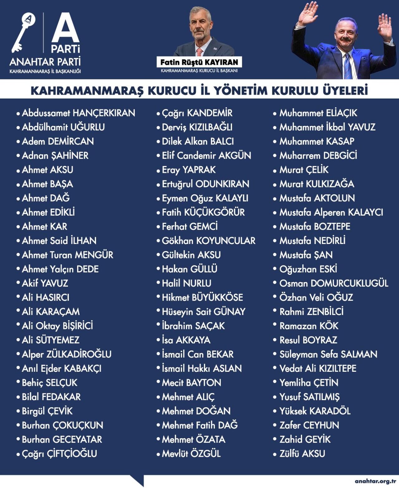 Anahtar Parti Kahramanmaraş İl Yönetimi Belli Oldu (2)