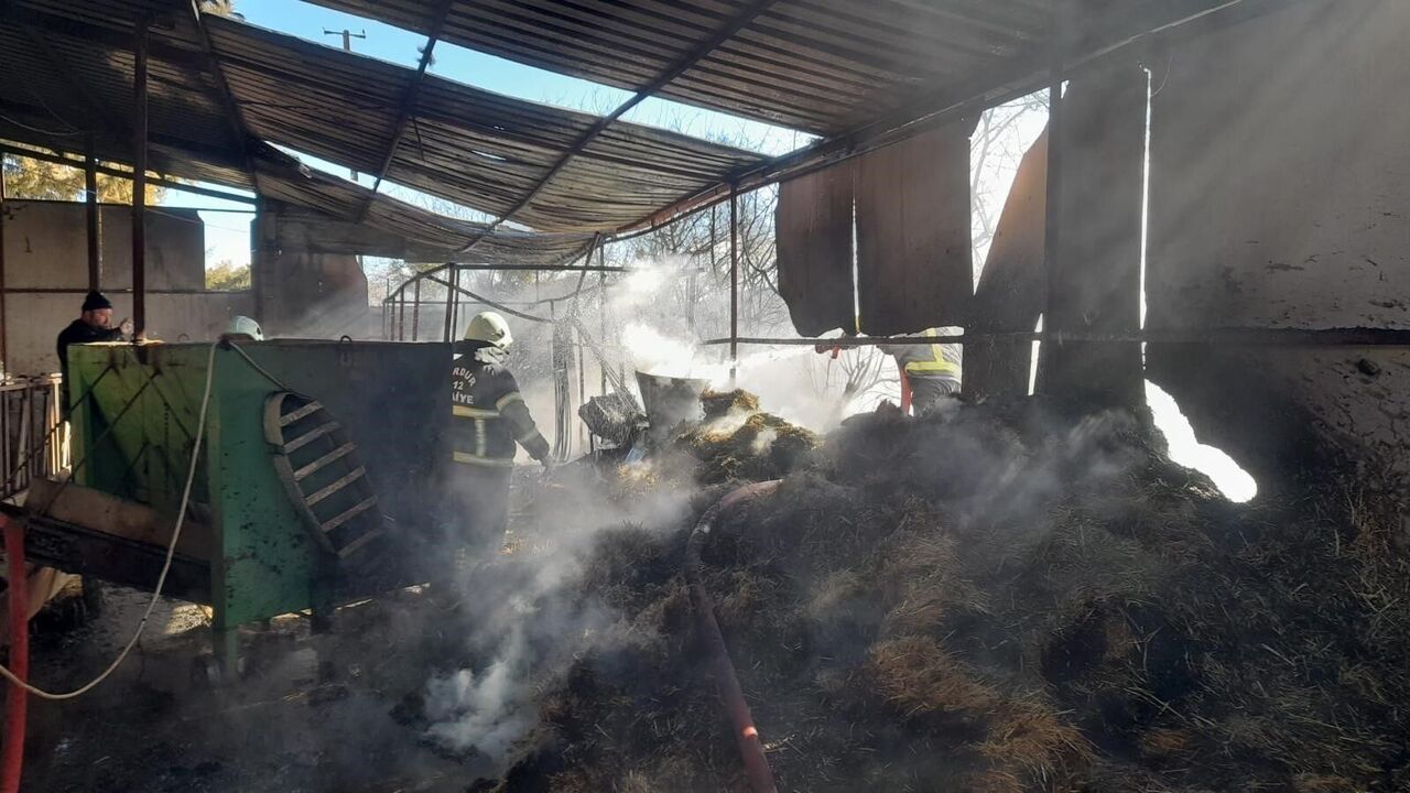 Çiftlik Yangını 100 Saman Balyası Kül Oldu! (3)