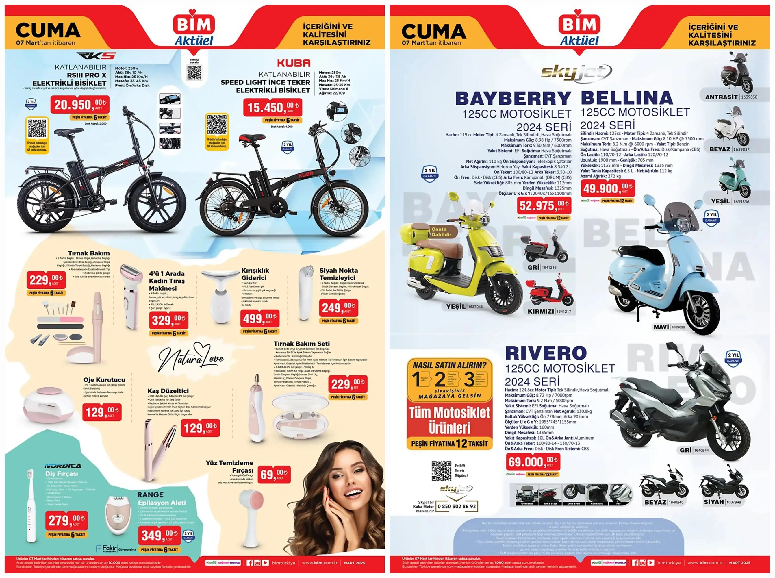 Bi̇m'den 7 Mart'ta Elektrikli Bisiklet Ve Benzinli Motosiklet Fırsatları