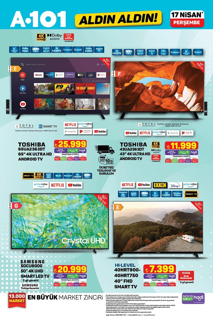 A101'De Bu Perşembe Yok Yok Motosikletten Televizyona, Dijital Saatten Spor Aletine Kadar Her Şey Raflarda (1)