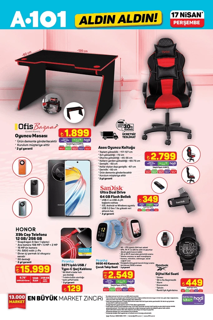 A101'De Bu Perşembe Yok Yok Motosikletten Televizyona, Dijital Saatten Spor Aletine Kadar Her Şey Raflarda (2)