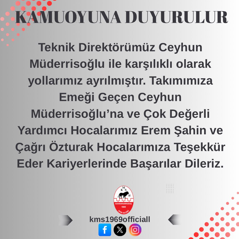 Kahramanmaraşspor’da Teknik Kriz! Tüm Heyet Görevden Ayrıldı (1)