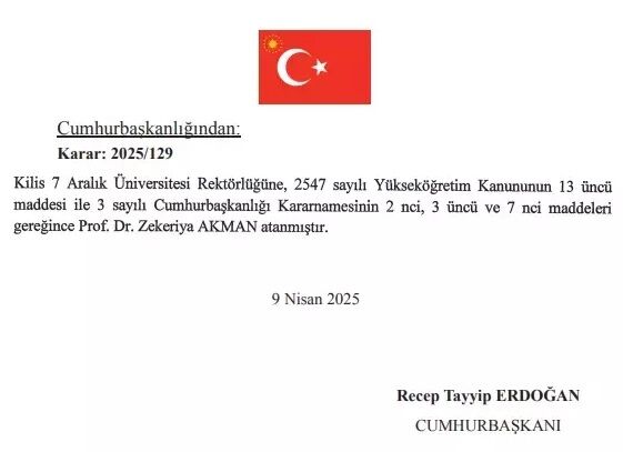 Kilis 7 Aralık Üniversitesi’nin Yeni Rektörü Prof. Dr. Zekeriya Akman Kimdir-1