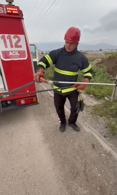 Panoya Giren Yılan, İtfaiyenin Müdahalesiyle Kurtarıldı (1)