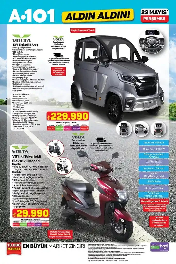 A101'De Şok İndirimler Kapıda! Elektrikli Araçtan Karavana, Yok Yok!4 (1)