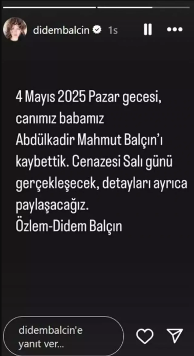 Didem Balçın’dan Babasına Veda Babası Kimdi, Eşi Kim İşte Tüm Detaylar (2)