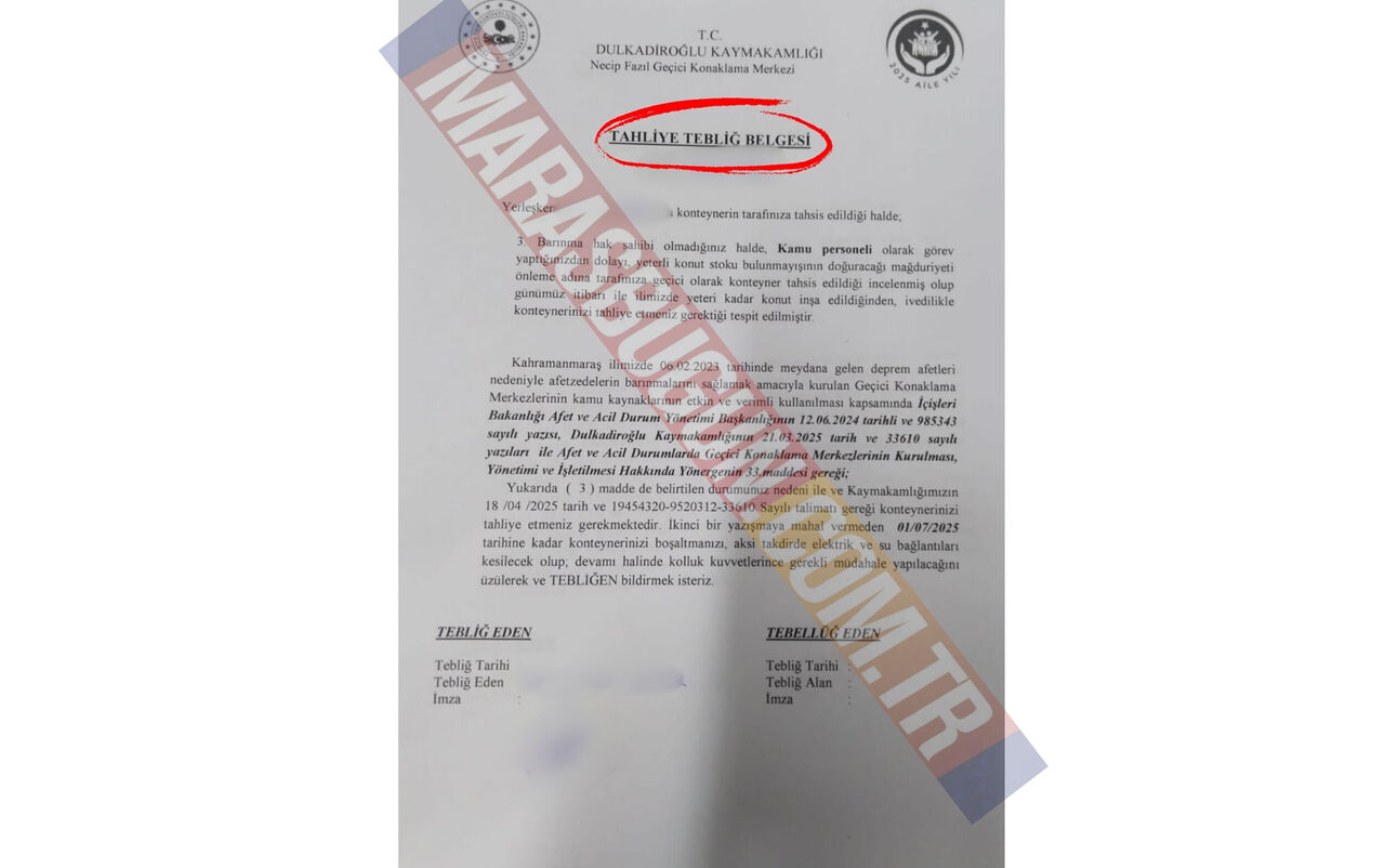 Kahramanmaraş'ta Konteyner Kentler Boşaltılıyor Tebligatlar Gönderildi (2)