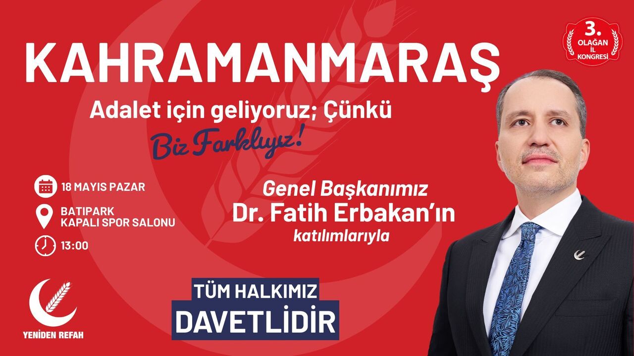 Yeniden Refah Partisi Genel Başkanı Erbakan Kahramanmaraş'a Geliyor (1)