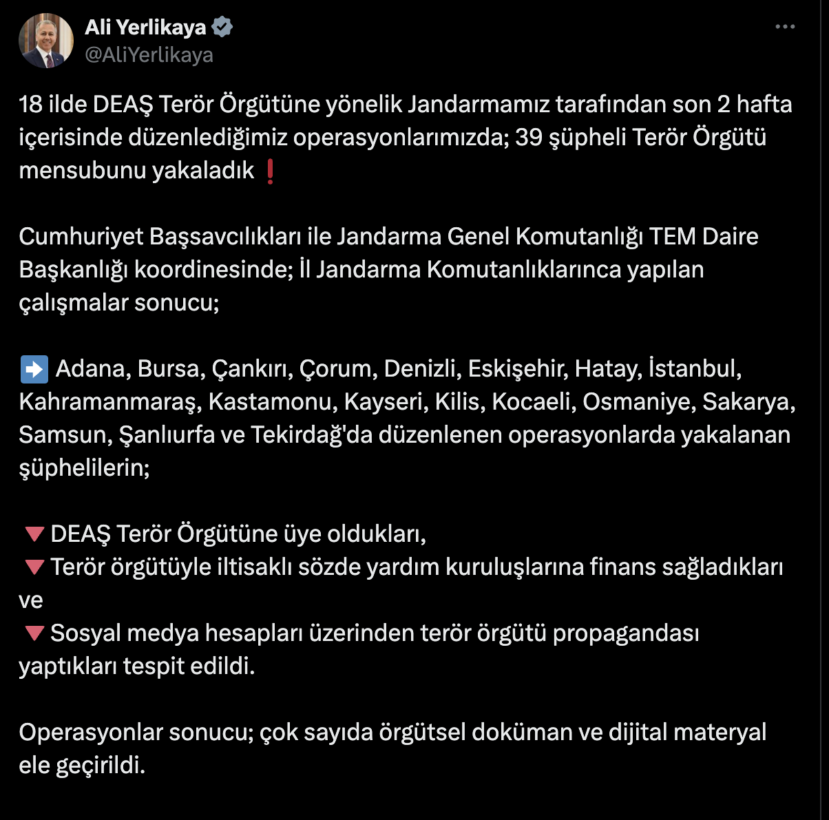 Bakan Yerlikaya Duyurdu: Kahramanmaraş’ta Deaş Şüphelileri Yakalandıekran Resmi 2025 06 16 19.26.25