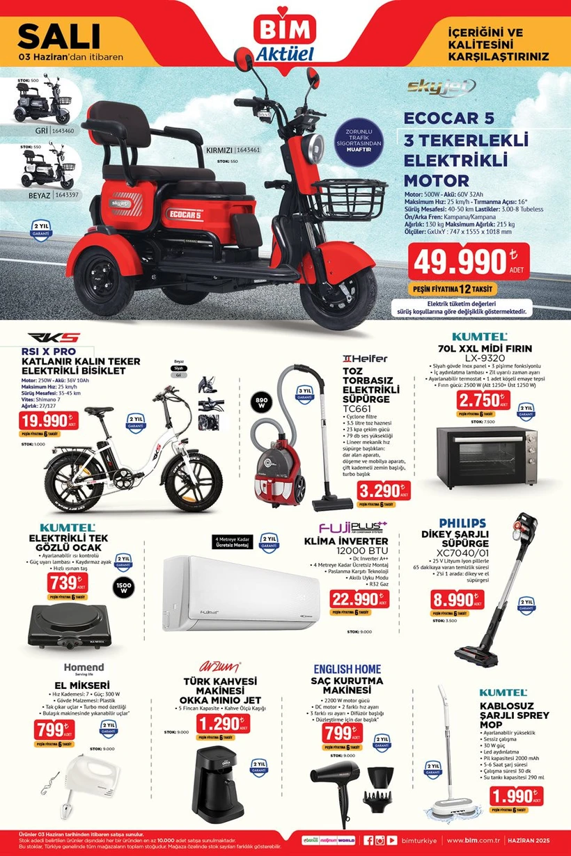 Bi̇m 3 Haziran Salı Kataloğu Elektrikli Motor, Bisiklet, Tv, Telefon Ve Daha Neler Neler (5)