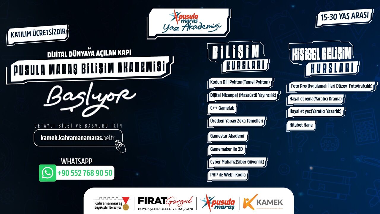 Kahramanmaraşlı Gençlere Yaz Tatilinde Fırsatlarla Dolu Akademi