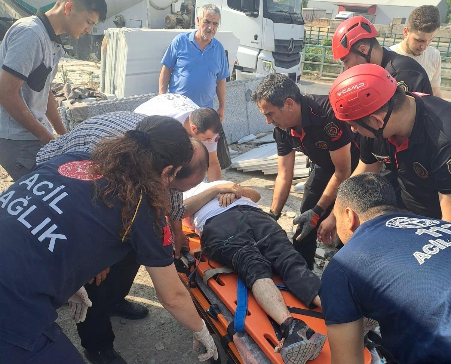 Kahramanmaraş'ta Mermer Ocağında Kaza 2 İşçi Yaralı (1)