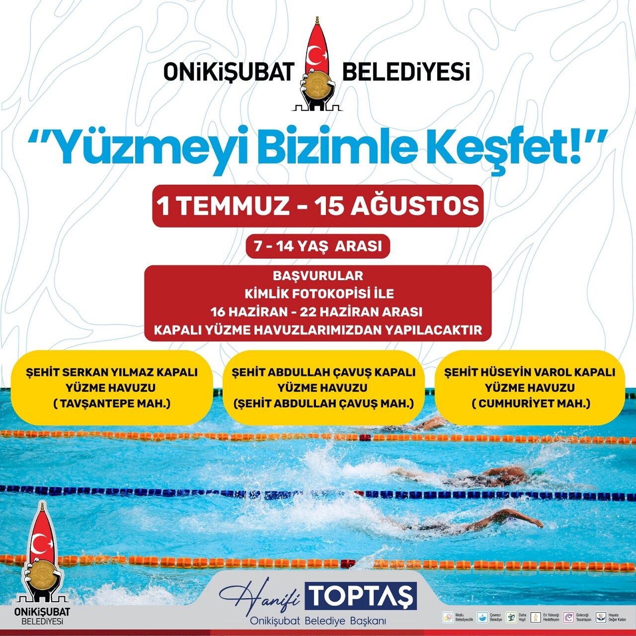 Kahramanmaraş’ta Yaz Tatilinde Yüzme Öğrenme Fırsatı