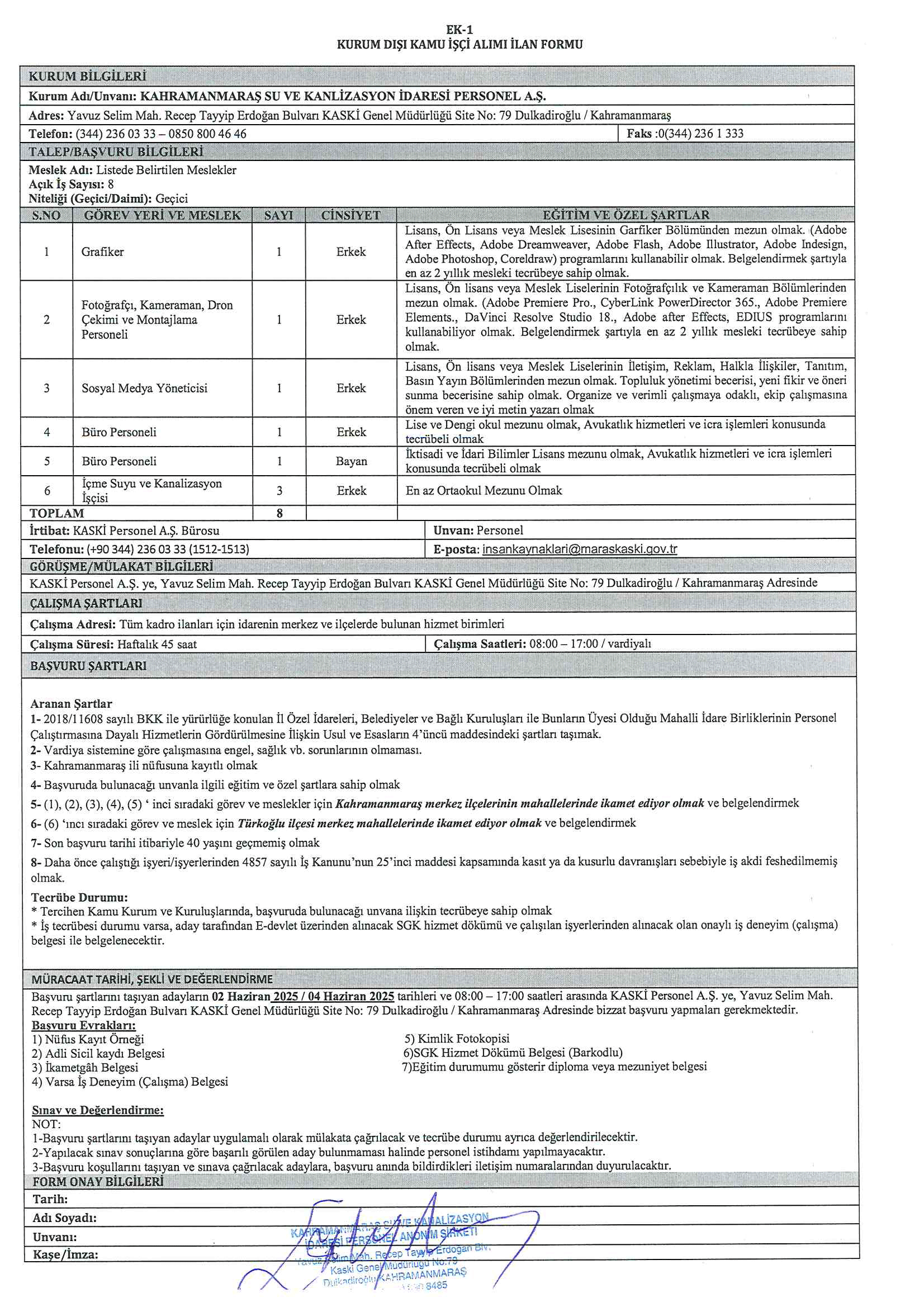 Kaski Personel Alimi