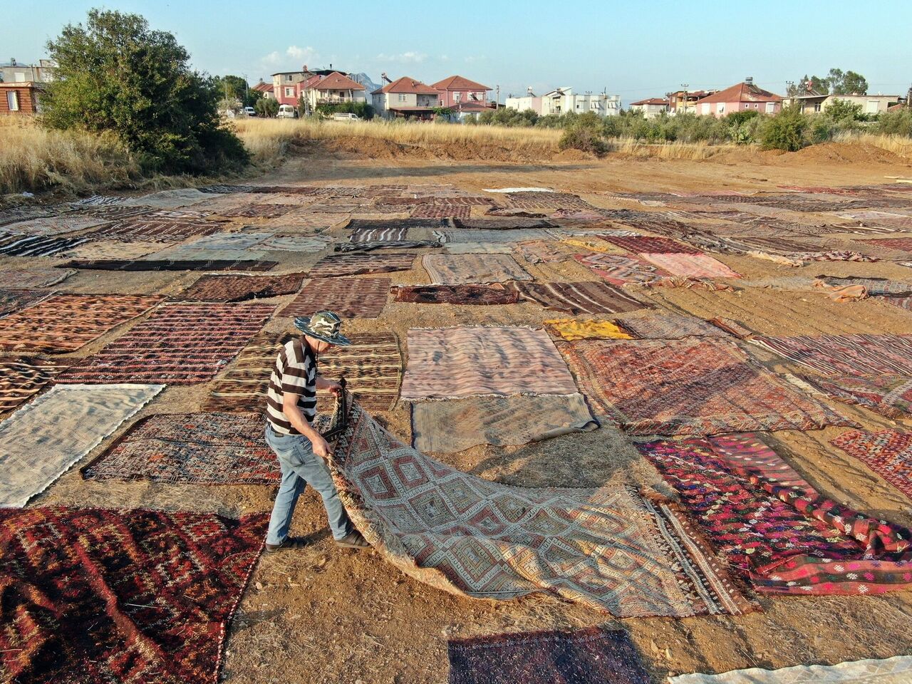 Milyonluk Halılar İçin Gece Gündüz Nöbet! Antalya'da Tarlalar Halı Bahçesine Dönüştü (4)