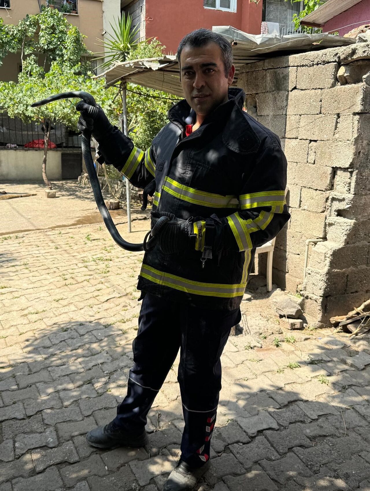 Payas’ta Eve Giren Yılan İtfaiye Ekipleri Tarafından Yakalandı (2)