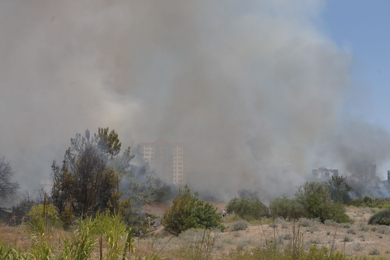 Antalya'da Orman Yangını Alevlerle Cansiparane Mücadele, Yangın Evlerin Eşiğinde Durduruldu (1)
