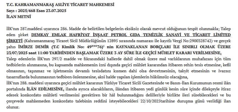 Demkay Insaat Kokordato