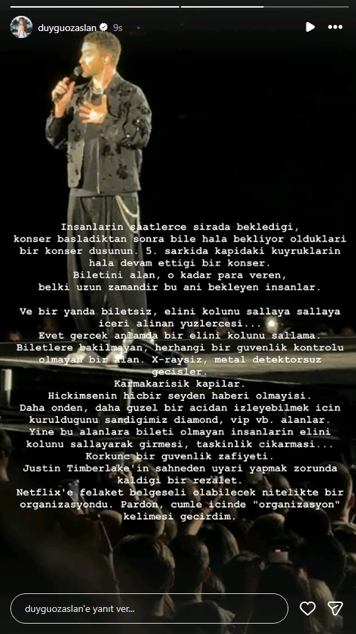 Duygu Özaslan'ın İsyanı Gündem Oldu Justin Timberlake Konserinde Neler Yaşandı (2)