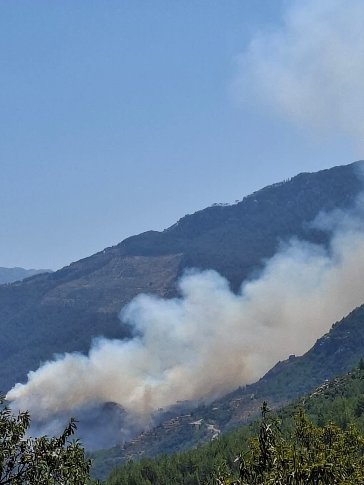 Gazipaşa’da Orman Yangını Yerleşim Alanlarını Tehdit Ediyor (2)