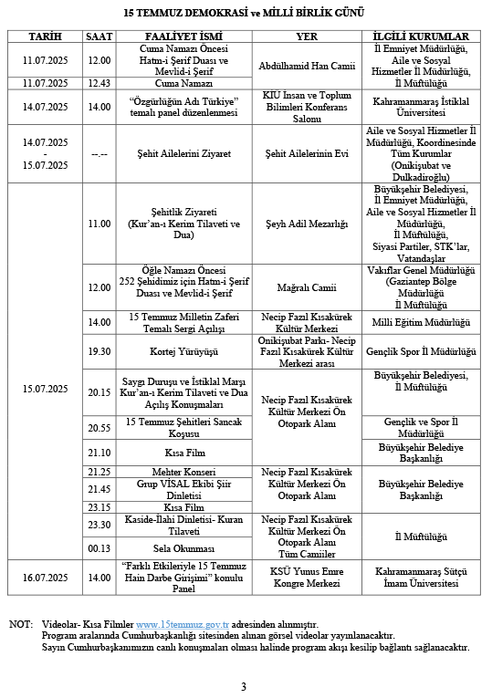 Kahramanmaras 15 T E M M U Z Programı-1