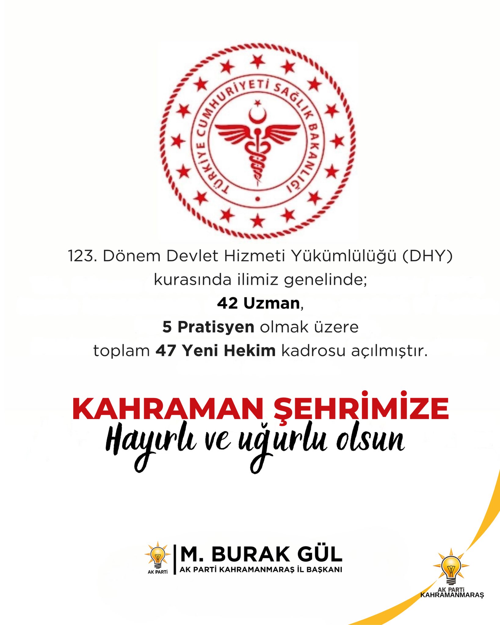 Kahramanmaraş’a 47 Yeni Doktor Atandı!