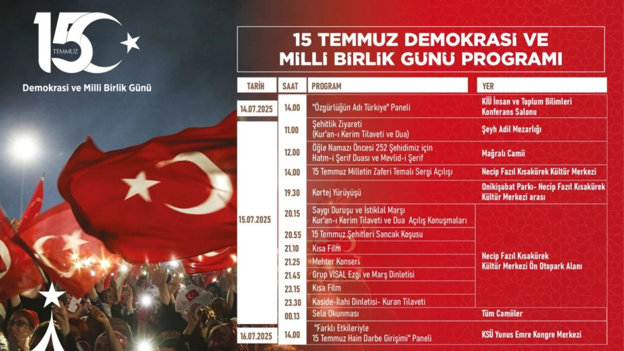 Kahramanmaraş'ta 15 Temmuz Anma Programı Belli Oldu-1