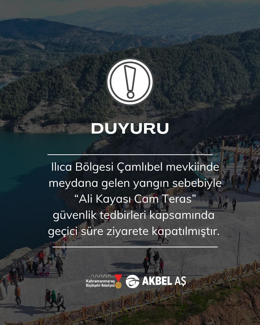 Kahramanmaraş'ta Ali Kayası Cam Teras, Ziyarete Kapatıldı