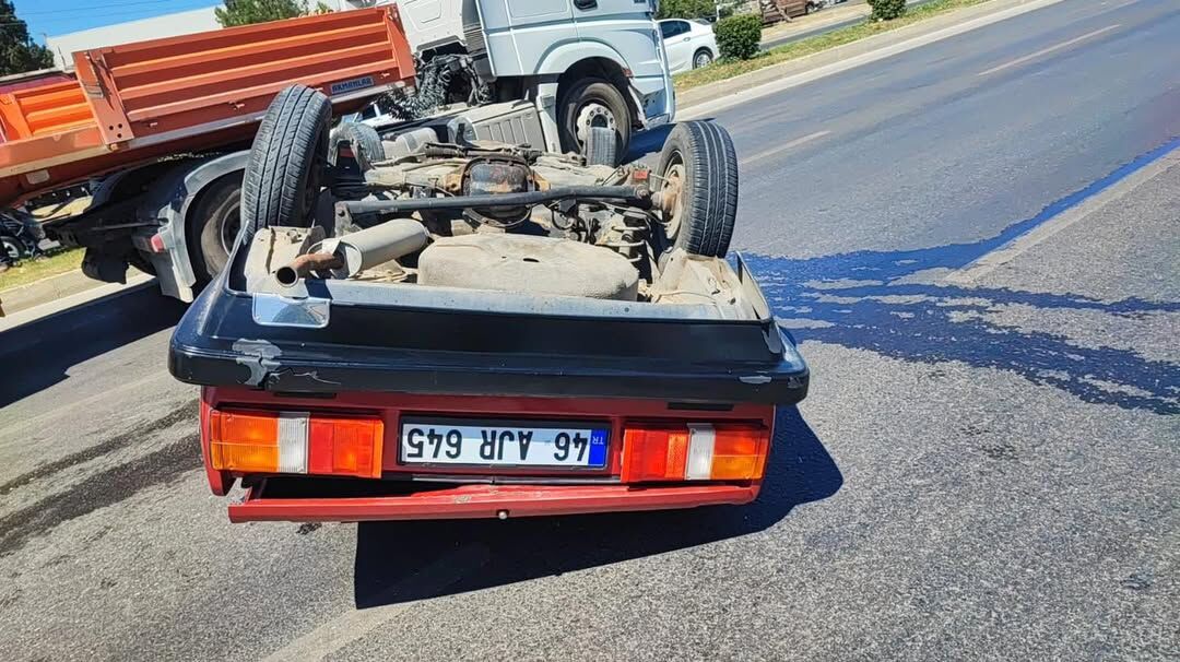 Kahramanmaraş’ta Takla Atan Araçta Sürücü Yaralandı (1)