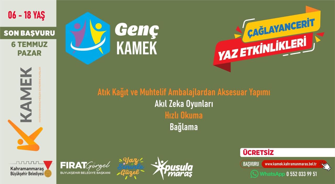 Kahramanmaraş'ta Ücretsiz Yaz Kursları Başlıyor (3)