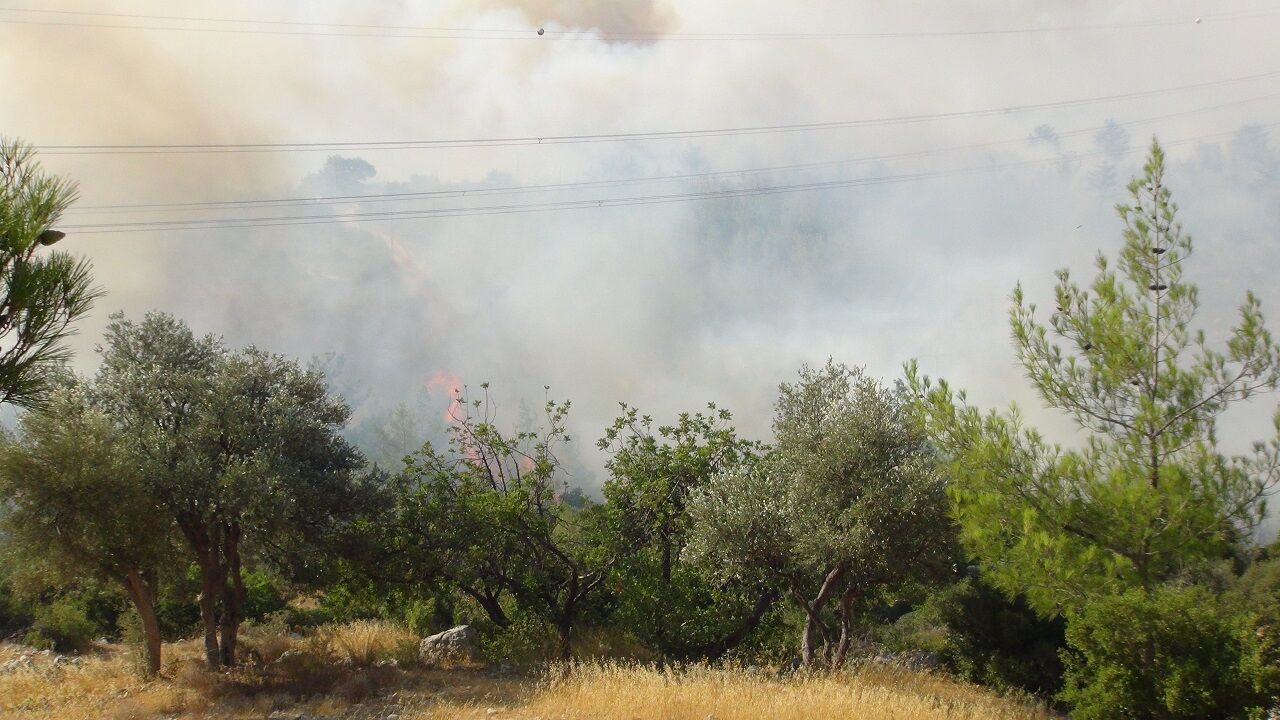 Mersin’deki Orman Yangınına 3 Helikopter Ve Arazözlerle Müdahale Ediliyor (1)