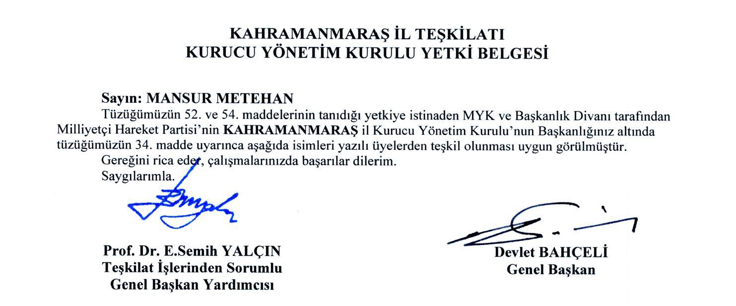 Mhp Kahramanmaraş'ta Yeni Yönetim Belli Oldu (1)