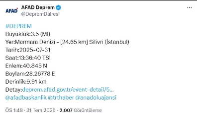 Silivri Açıklarında Deprem! Tsunami Riski Var Mı (1)