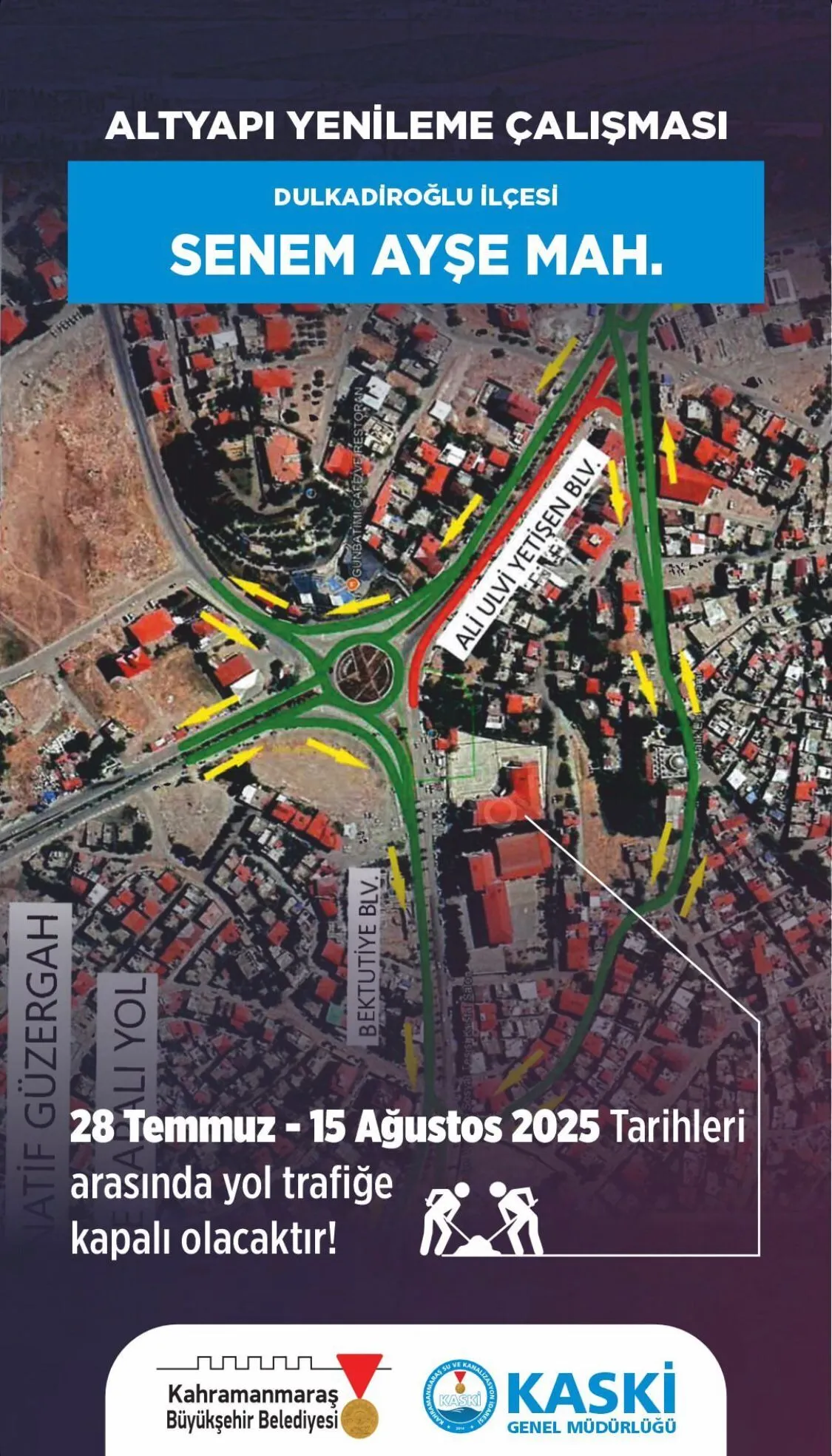 Sürücüler Dikkat! Kahramanmaraş'ta Hayati Bulvar Trafiğe Kapatıldı-1